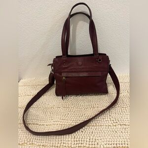 The Sak Burgundy Pebbled Leather Satchel/Crossbody